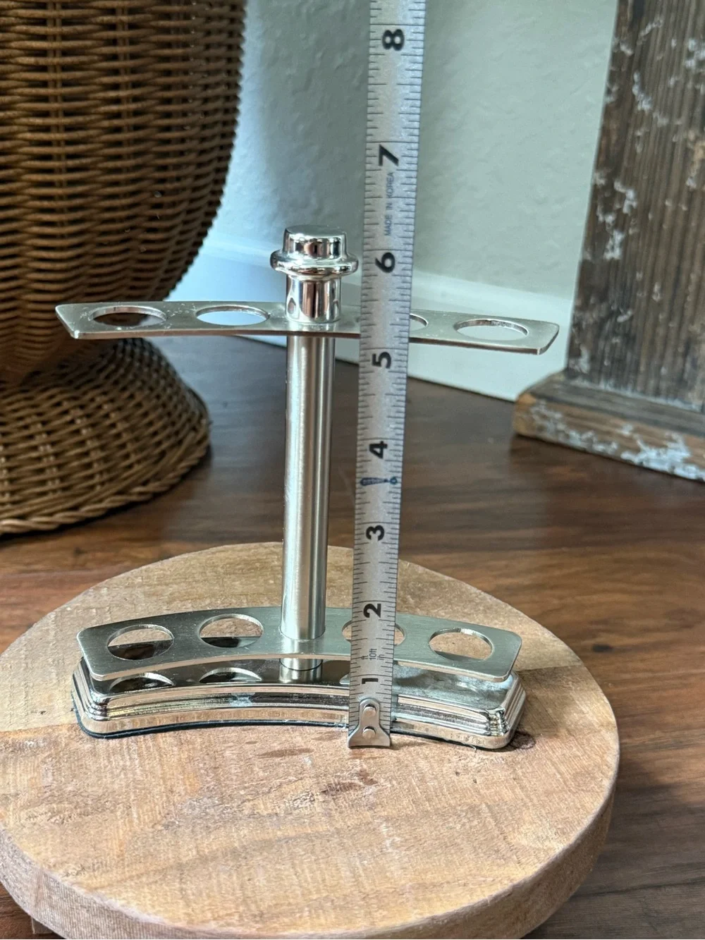 Vintage Metal Art Deco Toothbrush Holder Silver